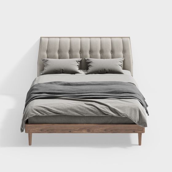 Modern Minimalist 3D Bed Frame Model