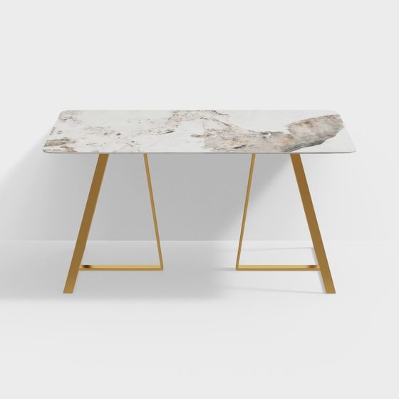Elegant Marble Dining Table 3D model