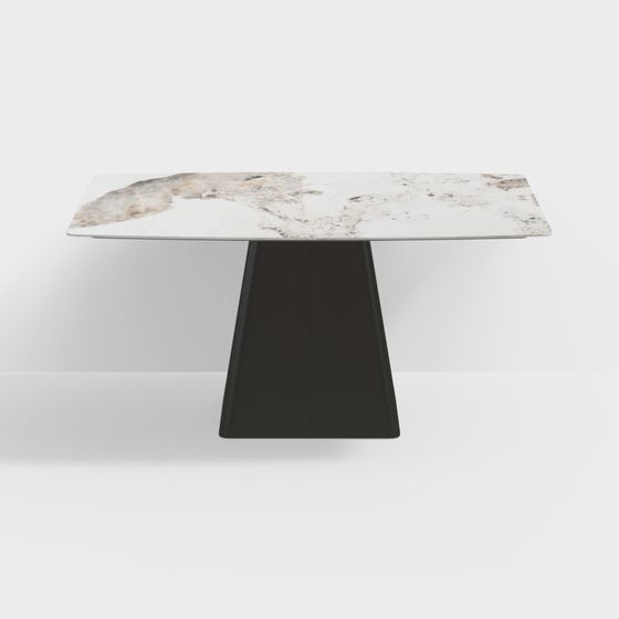 Stylish Marble Dining Table 3D model for Modern Interiors