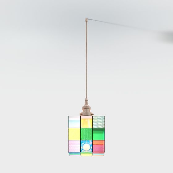 Colorful Cubic Pendant 3D model