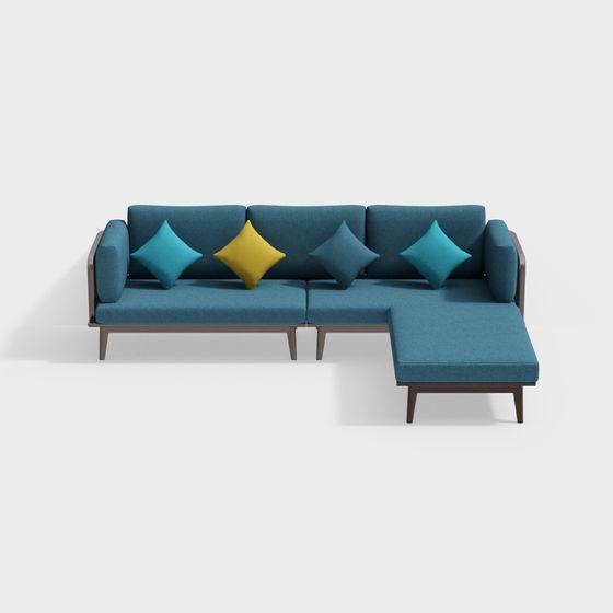 Modern Low-Poly Sofa 3D Model for Stylish Interiors