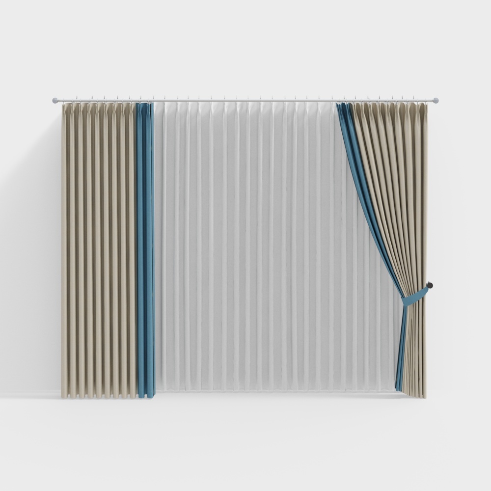 Low Poly Curtain 3D Model for Modern Interior Design