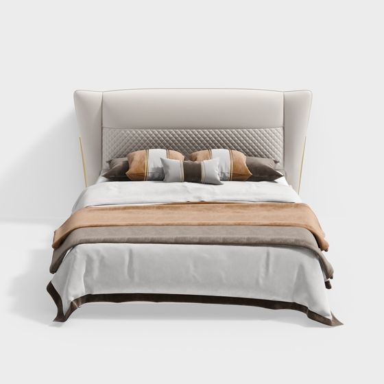 Elegant Modern Bed 3D model