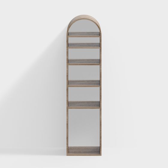 Elegant Curved Bookshelf 3D model for Creative Spaces