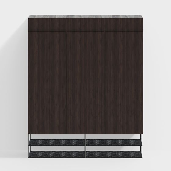 Urban Wooden Storage Cabinet 3D model