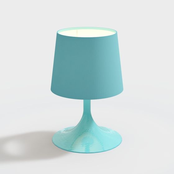 Low-Poly Blue Table Lamp 3D model