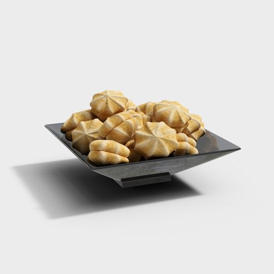 Food Plate 3D Model - 11 in Gray