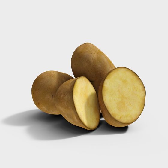 Realistic Sweet Potato Stack 3D model