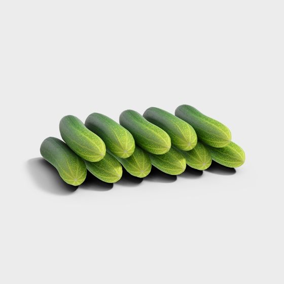 Realistic Low-Poly Cucumber 3D model