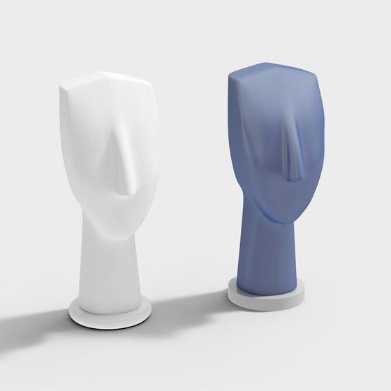 Low Poly Abstract Face 3D model with Geometric Aesthetics