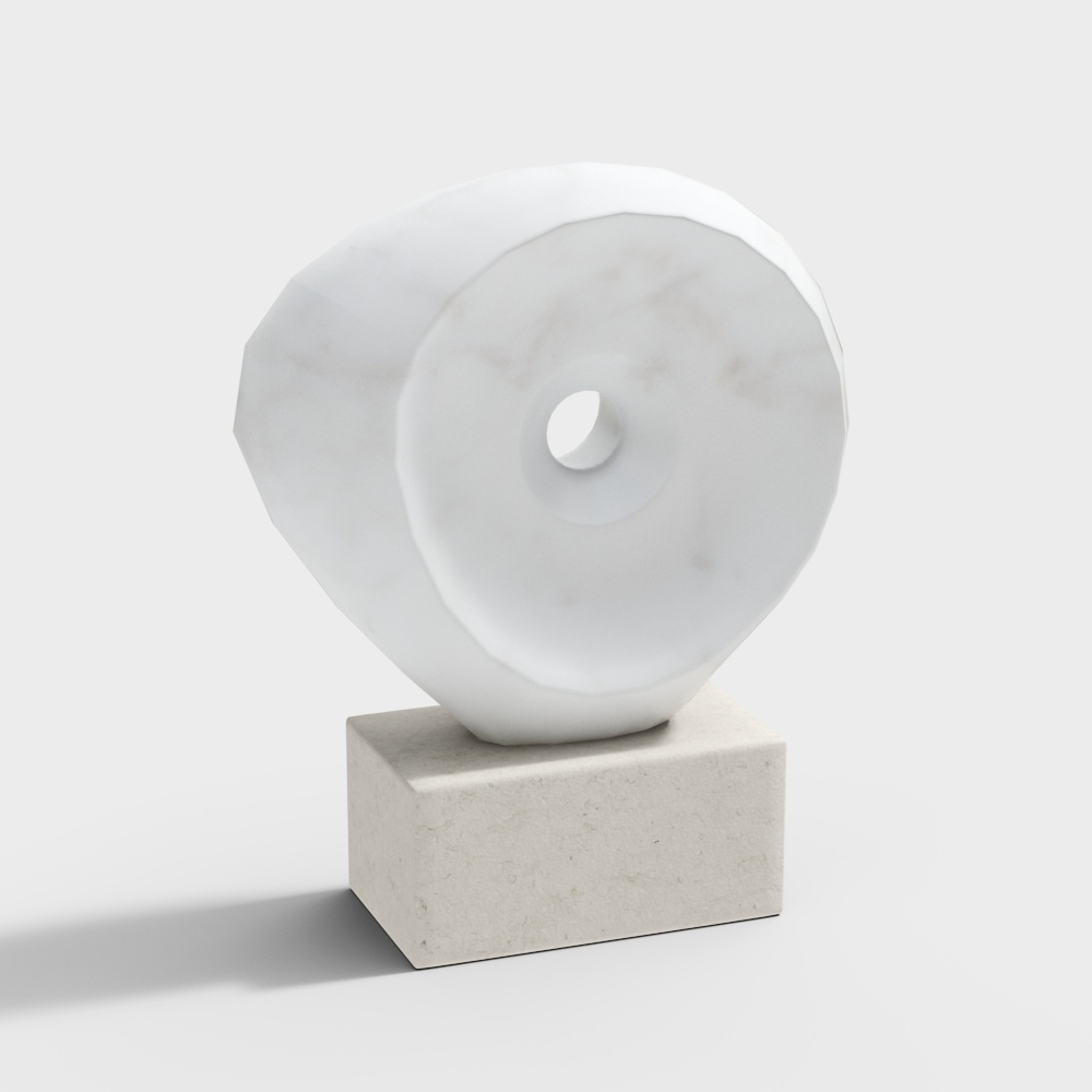 Marble Disc Sculpture 3D model