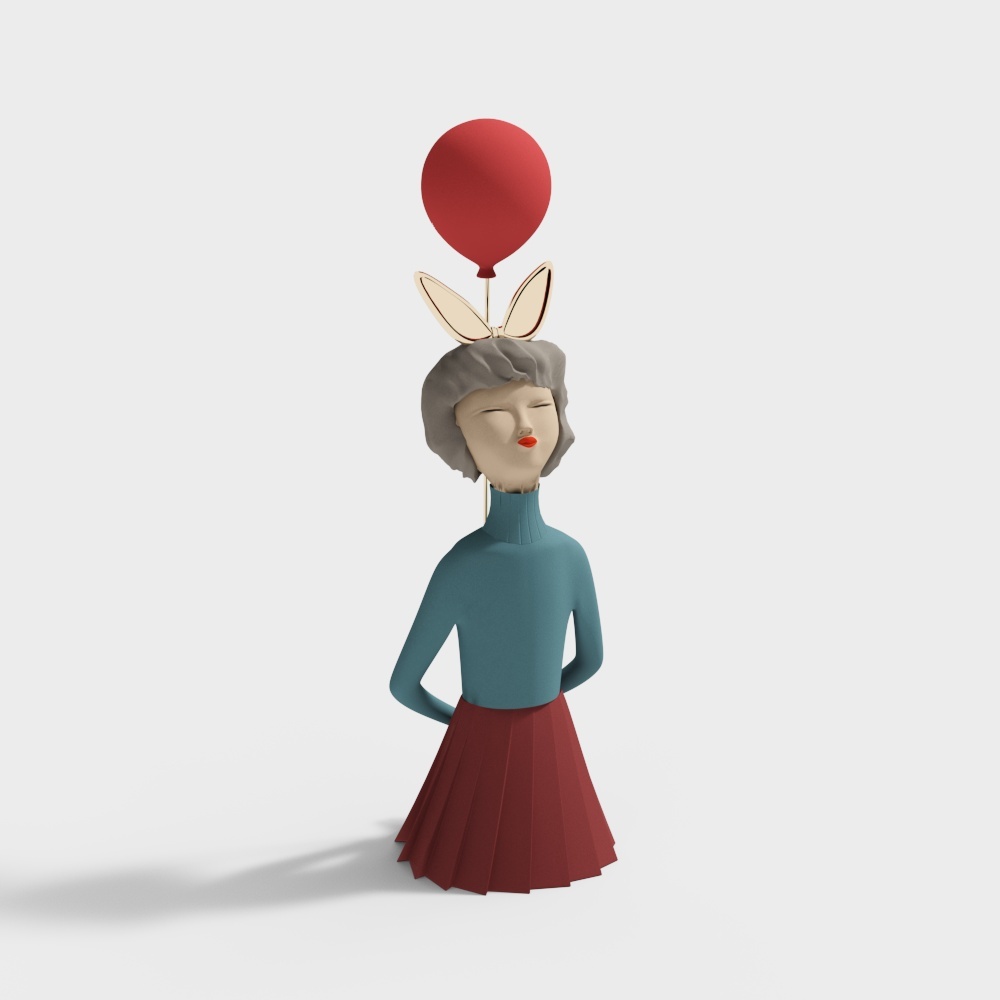 Bunny Balloon Girl 3D model