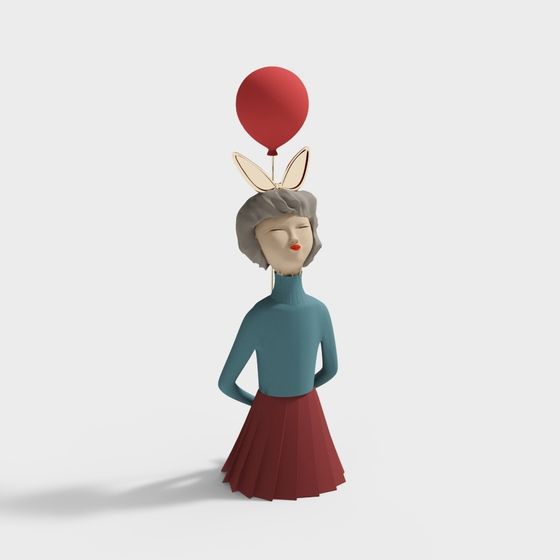 Bunny Balloon Girl 3D model