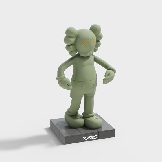 Kaws 3D Model - Unique Low Poly Art Piece