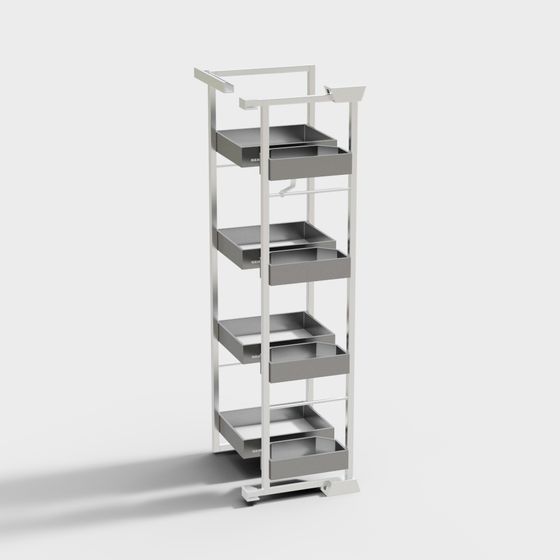 Sleek Metal Storage Rack 3D model