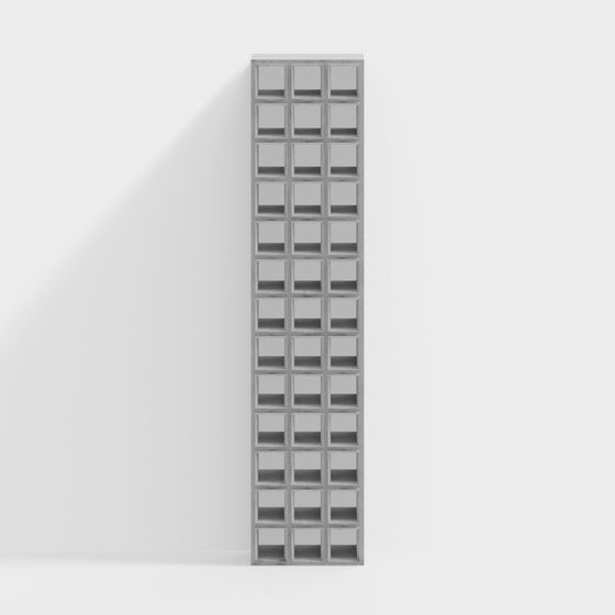 Minimalist Concrete Storage Shelf 3D model