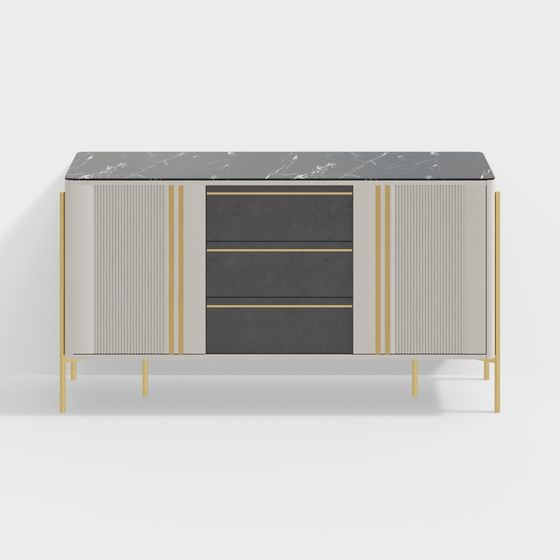 Urban Elegant Side Cabinet 3D model for Creative Spaces