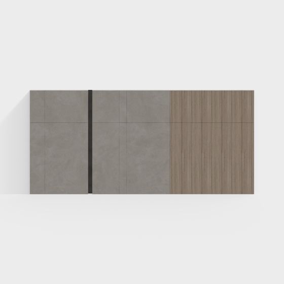 Stylish Dual-Material Wall Panel 3D model