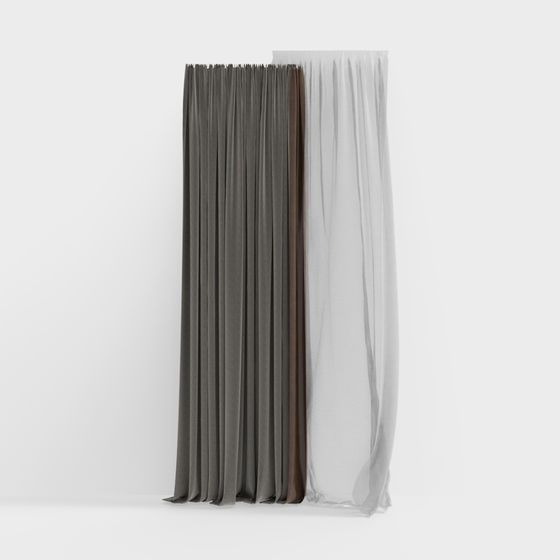 Stylish Flowing Curtain 3D model for Creative Spaces