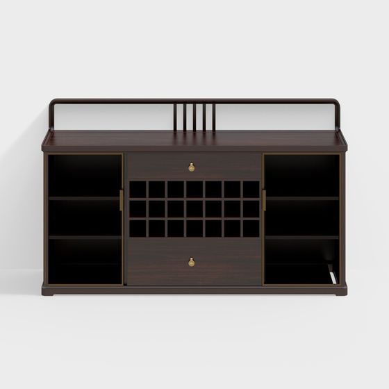 Elegant Vintage Bar Cabinet 3D model for Stylish Interiors