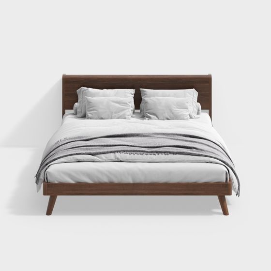 Elegant Scandinavian Bed Frame 3D model