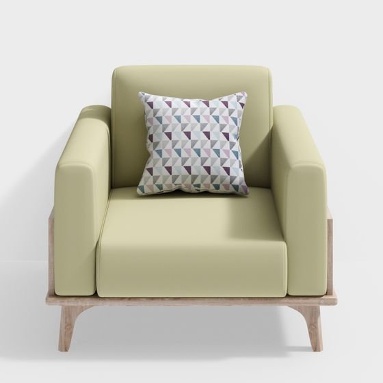 Elegant Low Poly Sofa 3D model for Contemporary Interiors