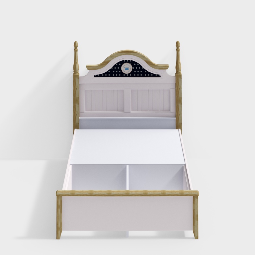 Whimsical Low Poly Bed Frame 3D model