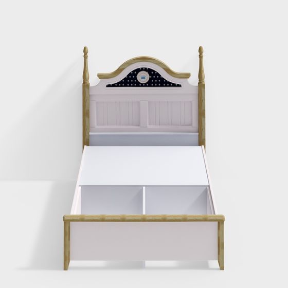 Whimsical Low Poly Bed Frame 3D model
