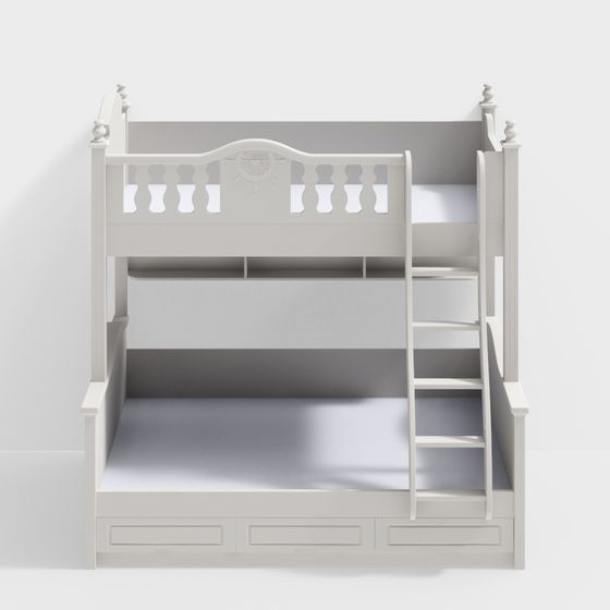 Cozy Bunk Bed 3D model for Modern Spaces