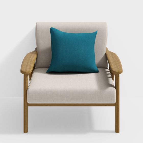 Elegant Low-Polygon Armchair 3D model