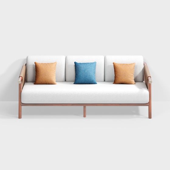 Elegant Minimalist Sofa 3D Model