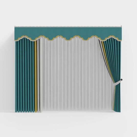 Vintage Glam Curtains 3D model