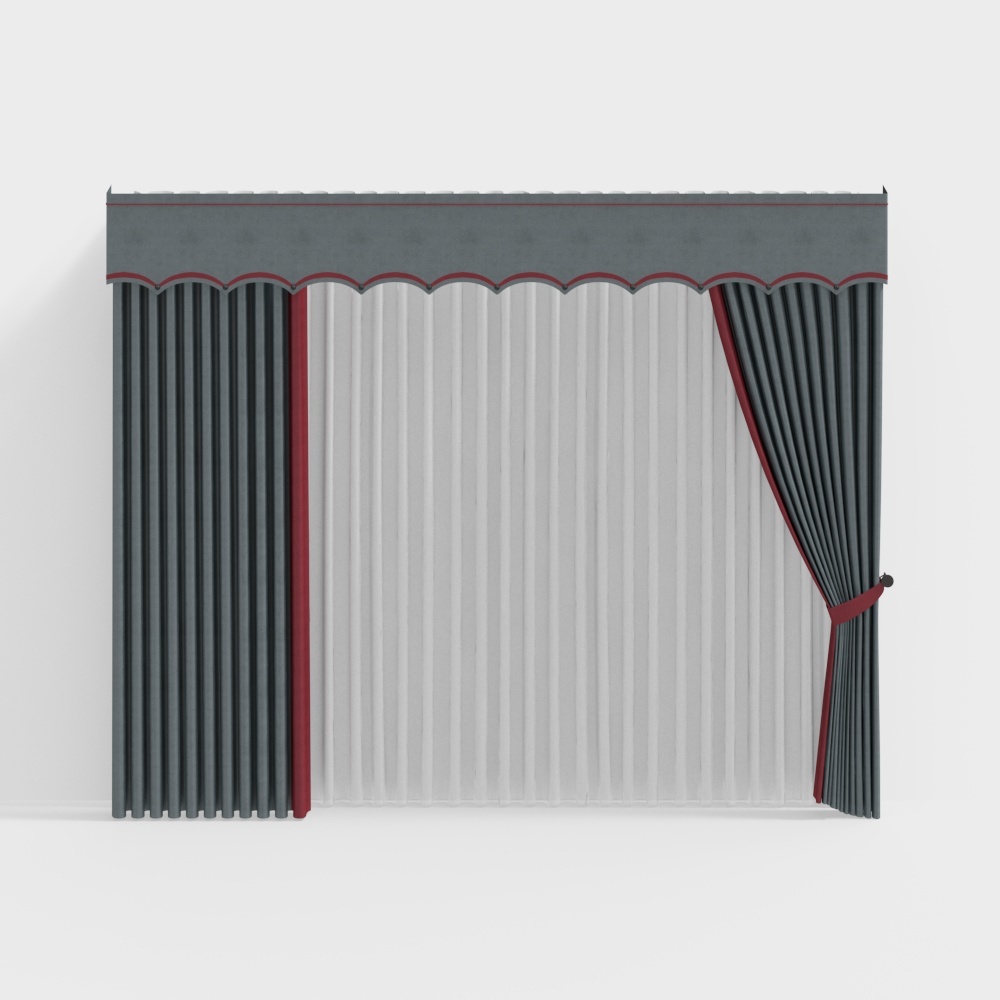 Elegant 3D Curtain Model for Modern Interiors