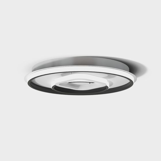 Elegant Circular Light 3D model for Modern Interiors