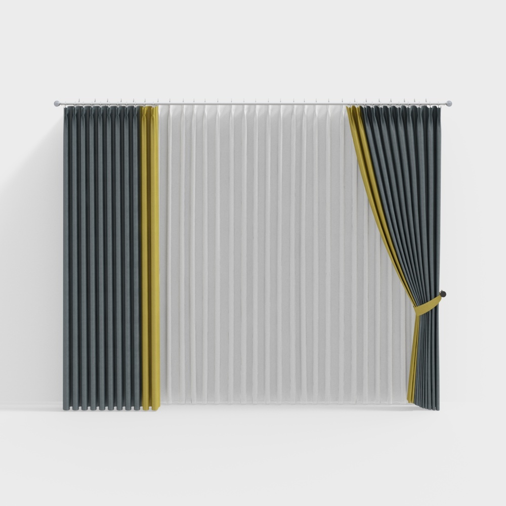 Unique 3D Curtain Model for Modern Interiors