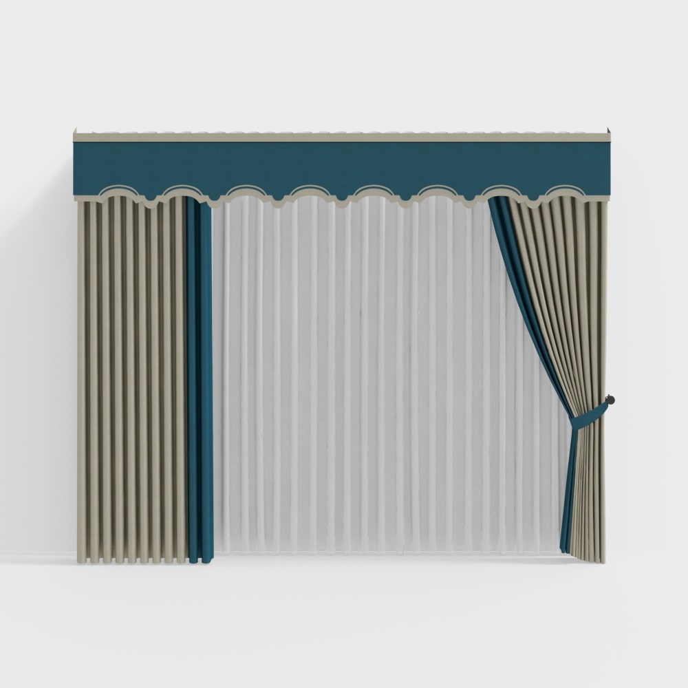 Modern and Elegant Curtain 3D Model