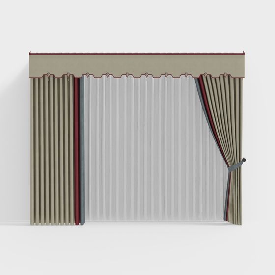 Low-Poly Elegant Curtain 3D Model Design