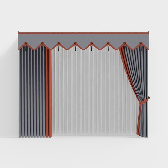 Vintage Elegance Curtain 3D model