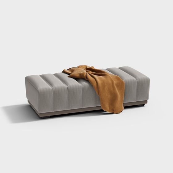 Minimalist Sofa Ottoman 3D model