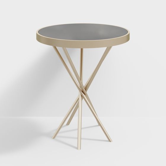 Cross Legged Round Table 3D model