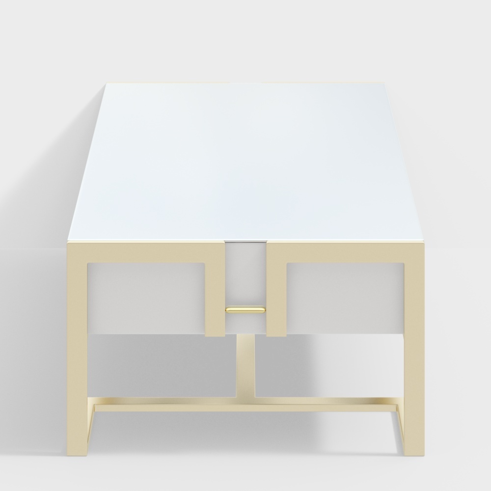 1.3m paint and tempered glass coffee table - BSGB816A - House of Light