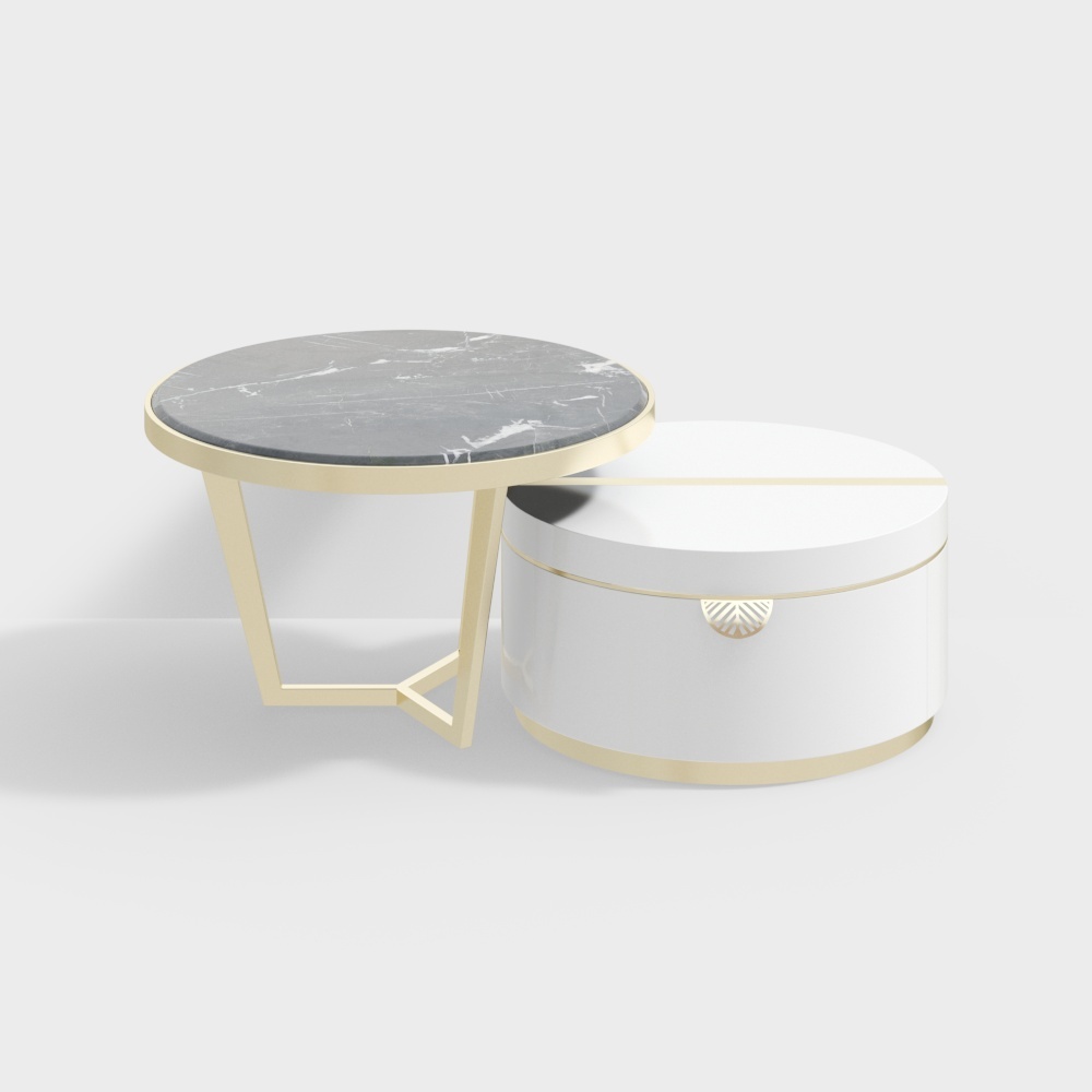 0.9m Marble s0.8m Paint Combination Coffee Table -BSGBCJ001A-Light House