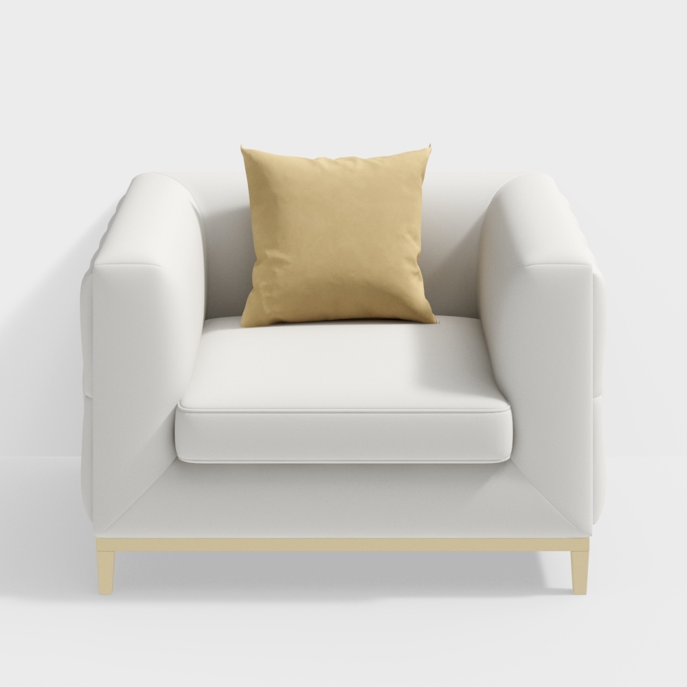 Divano Singolo in Pelle e Metallo - BSGSP-46 - Casa della Luce