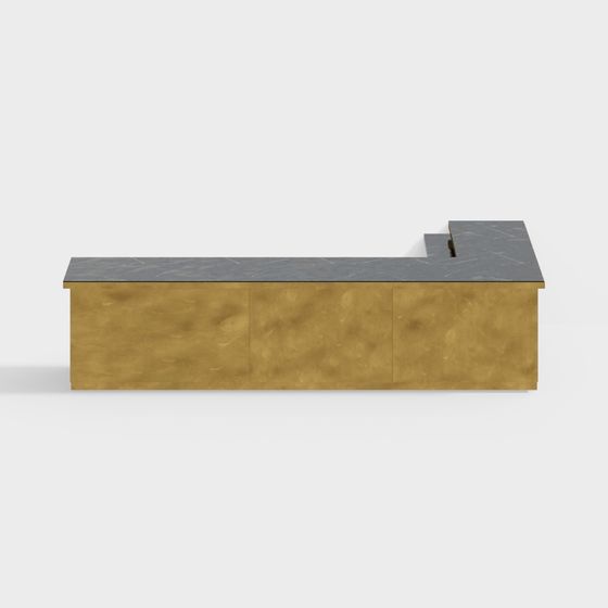 Elegant Low-Poly Reception Desk 3D model