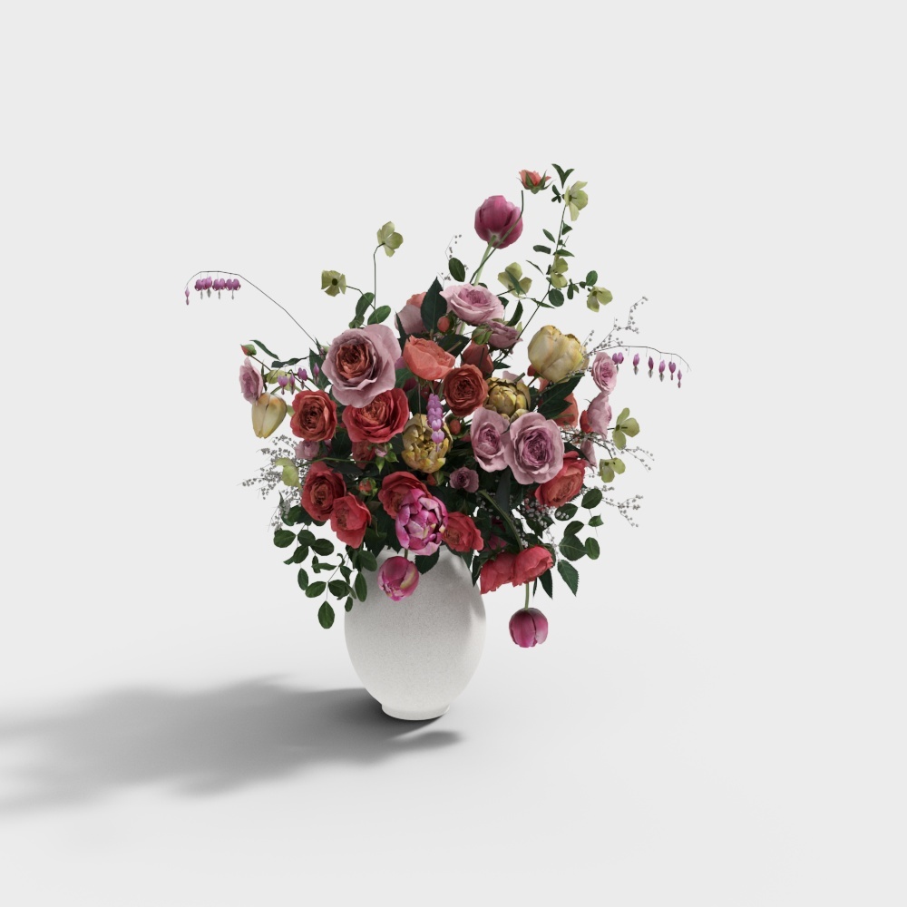 French country retro white porcelain ceramic vase candlestick pot handmade art deco utensils - white porcelain red flower pot A white vase