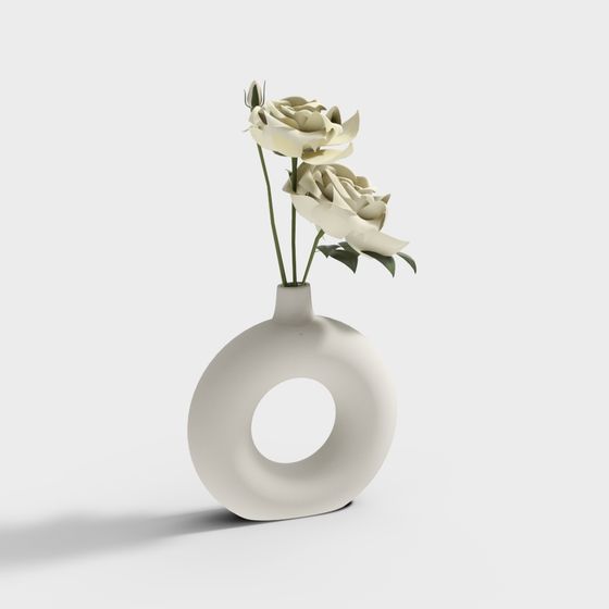 Minimalist Ring Vase 3D model for Creative Designs