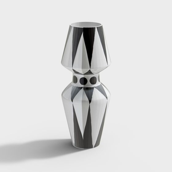 Elegant Geometric Vase 3D model for Contemporary Spaces