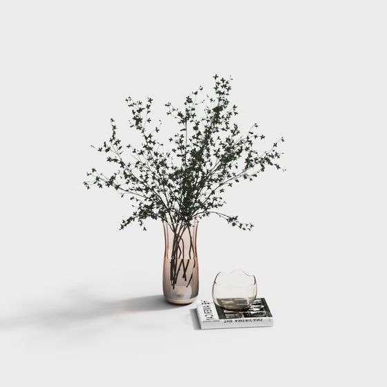 Glass Vase with Ivy 3D model for Creative Projects