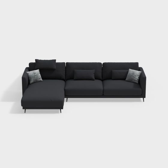 Stylish Low-Poly Modern Sofa 3D model