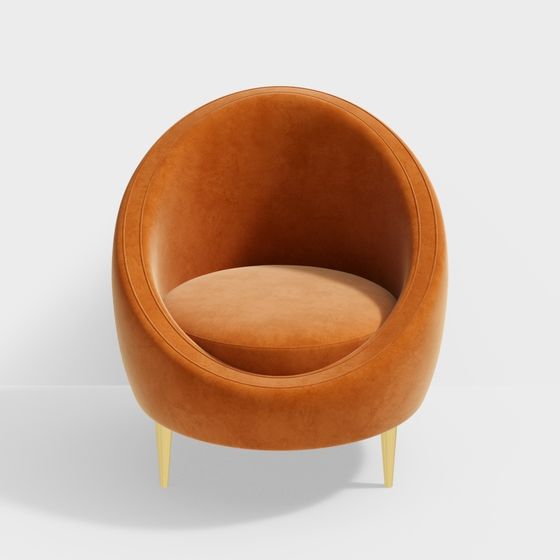 Stylish Round Sofa Chair 3D model for Modern Living